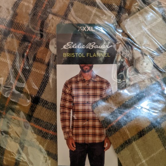 Eddie Bauer Bristol Flannel Relaxed Open Fit 100% Cotton Size XXXL SNEW WITH TAG - Picture 4 of 9